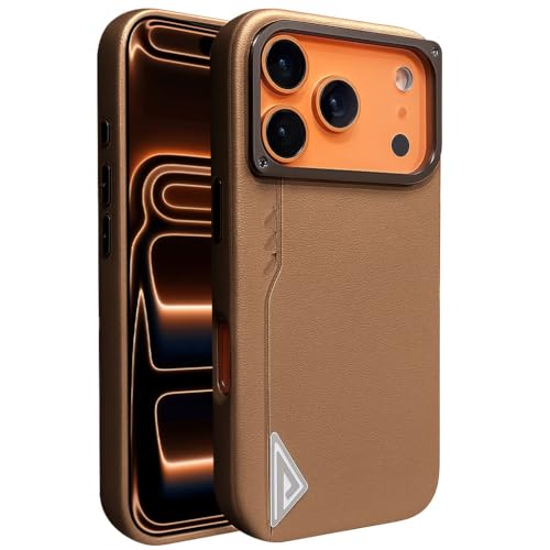 Image of Elzzi Compatible with iPhone 17 Pro Case (6.3 Inch), Hybrid Transparent TPU + Polycarbonate Back Cover, Anti-Yellow Shockproof Protective Case, Scratch Resistant, Raised Camera Protection, Orange