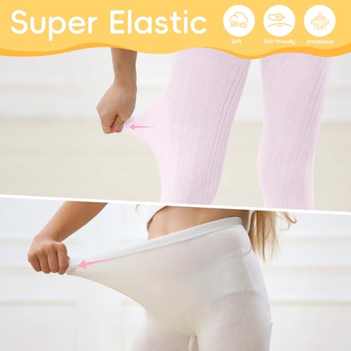 Zando 3Pack Newborn Baby Girls Tights Infant Cable Knit Winter Cotton Warm Footed Tights Leggings Stockings Pantyhose 0-4T4