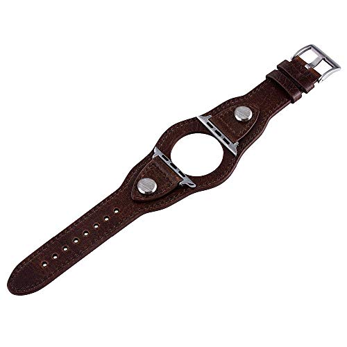 Konafei Compatible With Apple Watch Band 45Mm 44Mm 42Mm 41Mm 40Mm 38Mm 49Mm, Iwatch Series 8/7/Se/6/5/4/3/2/1/Ultra, Leather Cuff Bracelets Stainless Steel Buckle Jewelry Vintage Strap For Men Women #TOP5