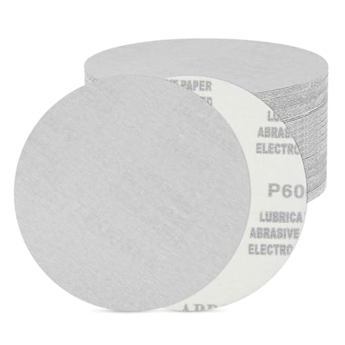 DTGN 6In 600Grit Hook and Loop Sanding Disc 50Pcs White Aluminum Oxide