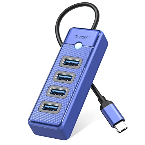 USB C Hub, ORICO Adaptador Hub de 4 Puertos para Portátiles, Teléfonos Móviles, Tabletas, con...