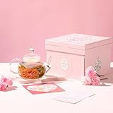 母の日 カーネーション 工芸茶 花咲くお茶 リムテー 花茶5種 ガラスティーポット付き 豪華二段箱 花麗セット 中国茶 茶器セット ギフトセット 詰め合わせ 贈り物 誕生日 プレゼント 内祝い お返し 癒し