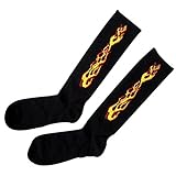 Afco Boy Girl Hip-hop Socks,Fashion Flame Fire Cotton Men Women Harajuku Street Unisex Couple Sport Socks (Black)