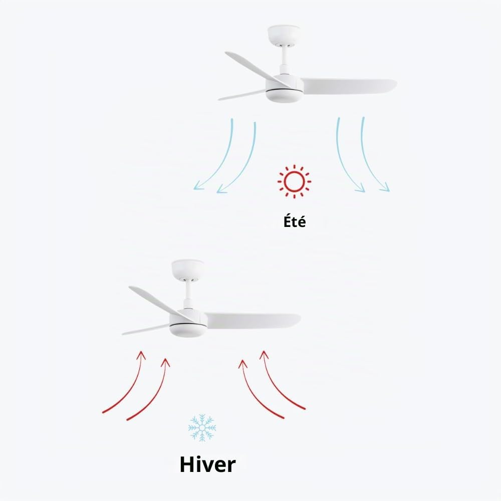 BAIRES Ventilateur blanc Ø90cm wifi