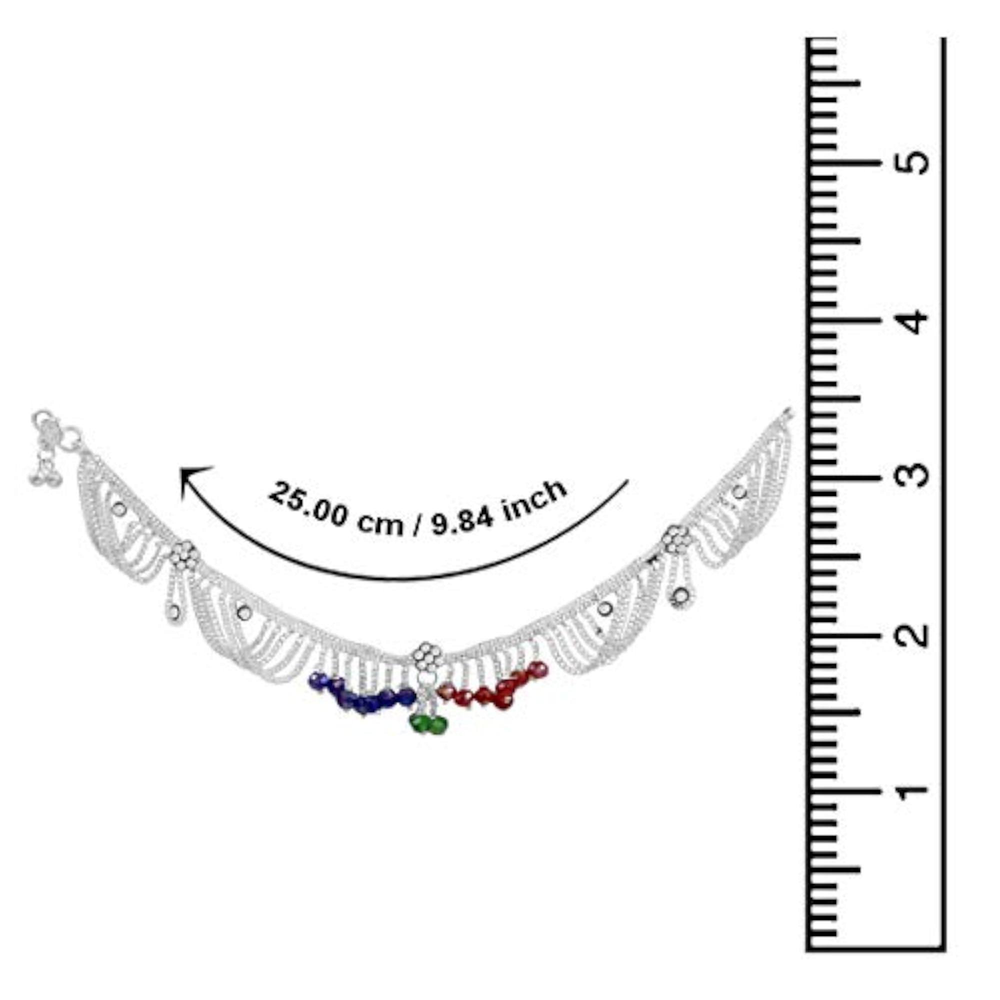Women's Silver Plated Payal Anklet Jewellery, Elegant
