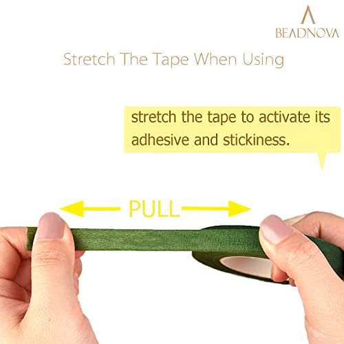 image for BEADNOVA Floral Tape 1/2inch Flower Tape White Floral Tape for Bouquet