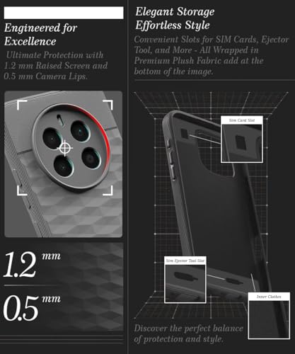 Image of WOW IMAGINE Back Cover for Realme Narzo 70 | Narzo 70 Pro | Realme 12 Plus | P1 5G with Hexa Cube Design | Ultra Slim Soft Case | Inner Velvet Fabric | Matte Silicone Flexible Mobile Case - Grey