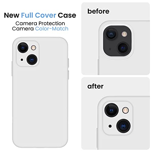 Image of FireNova Designed for iPhone 13 Case, Silicone Upgraded [Camera Protection] Phone Case, Soft Anti-Scratch Microfiber Lining Inside, 6.1 inch, White