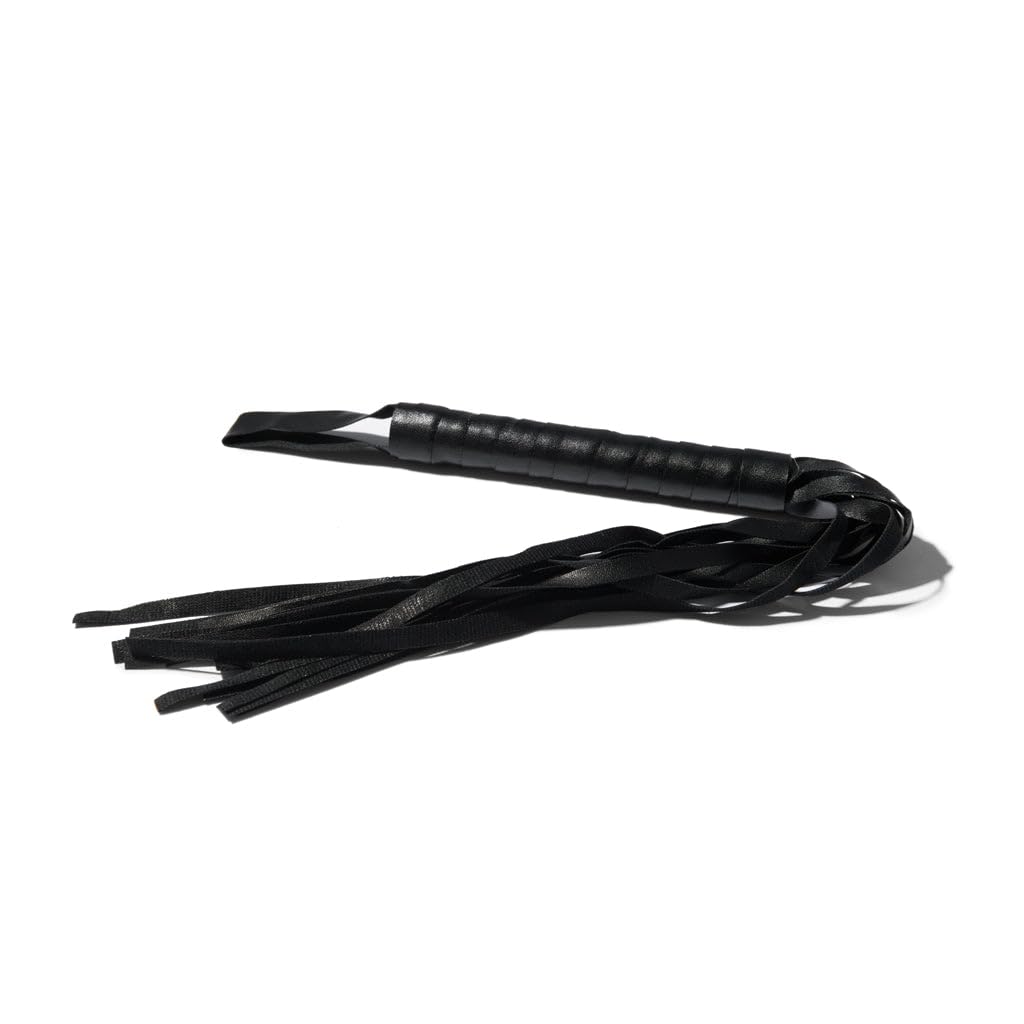 Platanomelón - Kit BDSM Antifaz, 2 Sets Esposas, Mordaza, Látigo y Cuerda de Restricción - Sao Negro