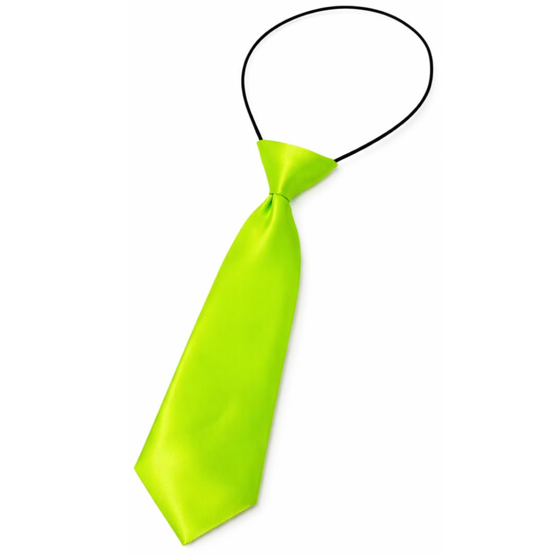 WS UK Kids Pre-Tied Necktie With Loop [Neon Green]