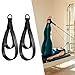 Aymzbd 2Pcs Pilates Double Loop Straps for Reformer,Comfortable Grip Nonslip for Improve Flexibility Strength Dexterity Ankle Legs, Black Rings