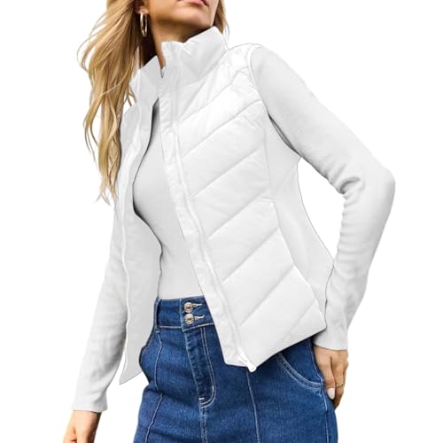 Chaleco acolchado mujer cuello alto para evitar el viento 5