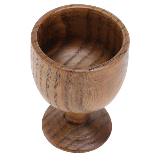 BEBEMOKO 1pcs Wine Glass Hand-made Glass Whiskey Drinking Cup Wooden