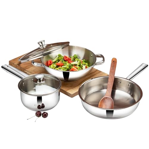 Vinod Stainless Steel Modena Cookware Set - 3 Piece (Induction Friendly)