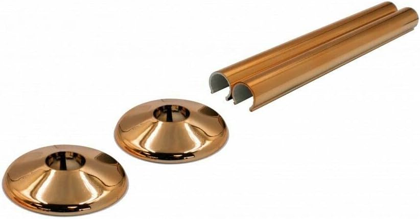 x2 Talon Rose Gold/Copper Snappit Radiator Pipe Covers & Collars for 15mm Pipes