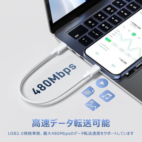 USB Type-C to C ケーブル 短い【20cm/3本セット】 PD対応 60W 急速充電＆データ転送 タイプｃ急速充電ケーブル 高耐久 断線を防ぎ 持ち運びに便利 iPhone 16/15シリーズ、iPad Pro/Air、Galaxy S24、AQUOS sense8、OPPO、Xiaomi、Motorola、Google Pixel、SONYなどUSB C機種対応