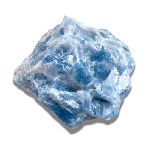 Mineralist Collection Crystal Healing Stones, Calcite Blue, 3 LB Natural Calcite Rocks, High Energy Quartz Crystal Clusters, Raw Stones Rock for Reiki, Yoga, Meditation, Spiritual Decorative Gemstones