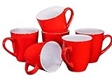Bruntmor Ceramic Stacking Coffee Mug. Cup Set Of 6. 16 Ounce For Espresso. Best Mini Mug Set Safe...