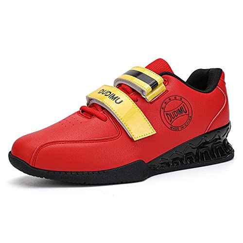 Foto von Herren Gewichtheberschuhe Powerlifting Bodybuilding Shoes Squat Schuhe (45,rot)