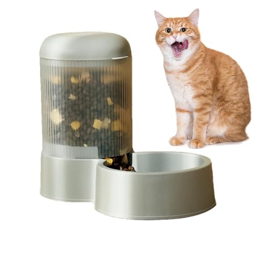 AUTOECHO Comederos automáticos para Gato, alimentador automático de Alimentos Secos para Gatos, Alimentar el dispensador de Gatos Alimentador de Alimentos de Gran Capacidad, Tazón para Perros