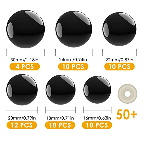 16~30 Mm Large Black Safety Eyes For Amigurumi Crochet Crafts Dolls Making Stuffed Animals And Teddy Bear #TOP1