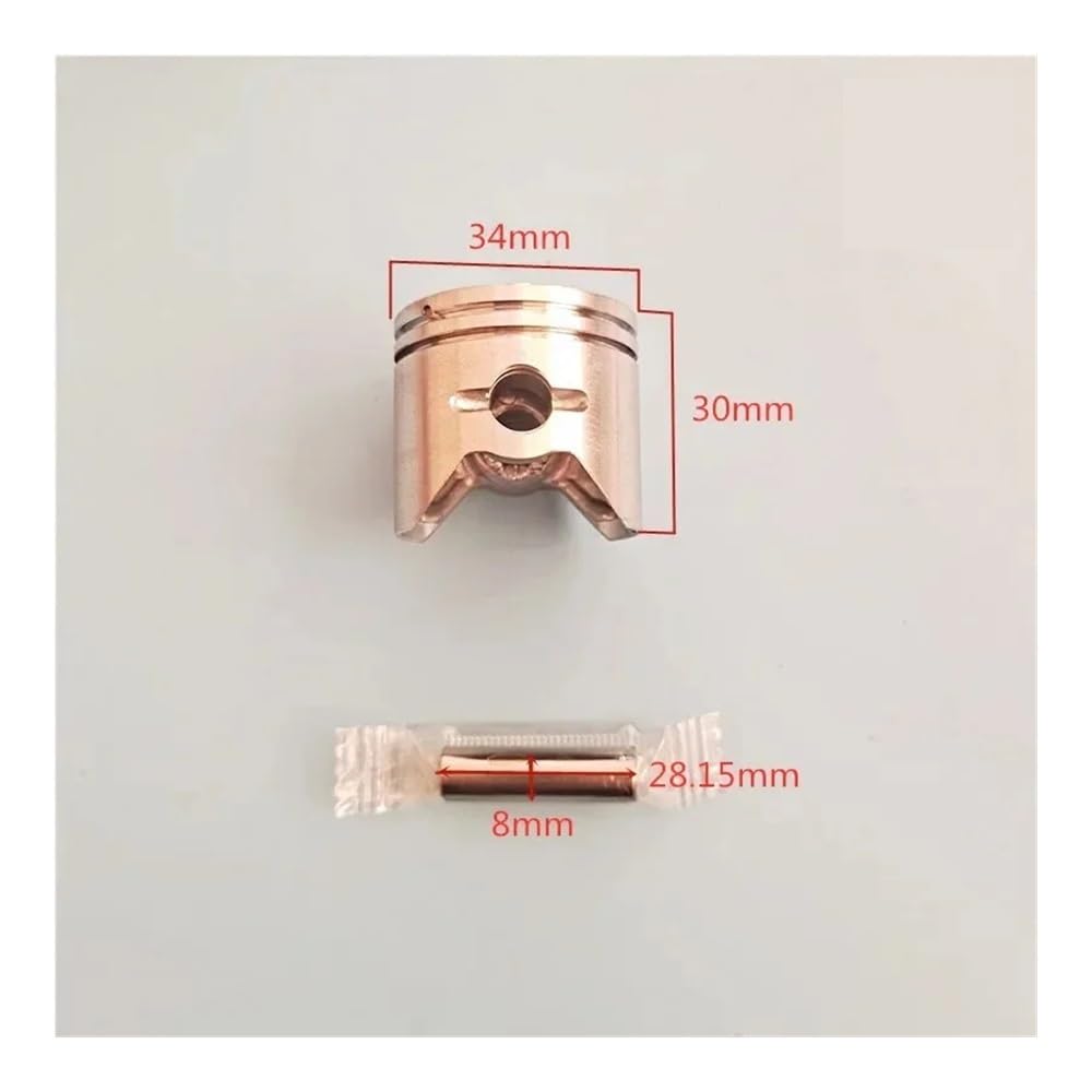 EC025 et Jeu de Segments 34 mm compatibles avec Les Groupes Pistons EC025G, PST75H et OHT750R 24,5 cm³.