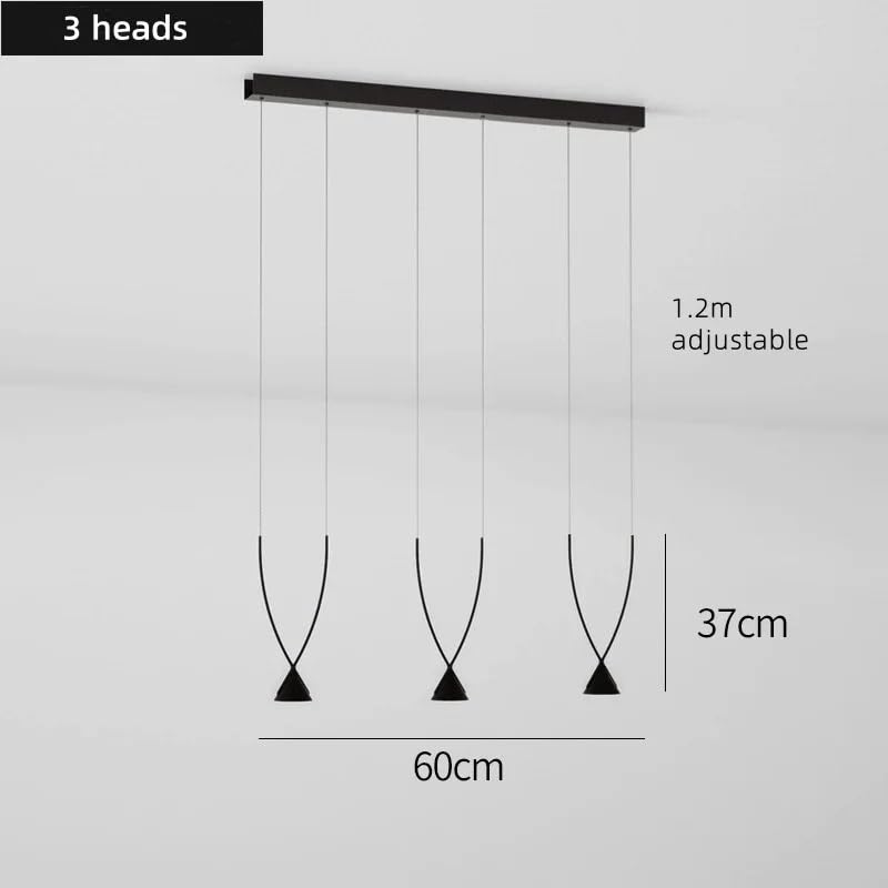 Éclairage suspendu pour restaurant et café lampe LED moderne 3 têtes - 2