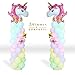 Shimmer and Confetti 2 Columns XL Sturdy Base, Poles and Unicorn Balloons Size 5 Feet Tall, 11-pound Water-Fillable Base, 2 Giant Unicorn Balloons, 90 Pastel Balloons, Stars, Pump, Glue Dots, Ribbons
