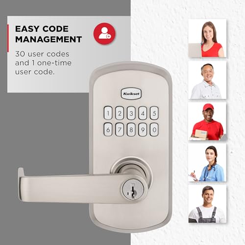 Kwikset SmartCode 955 Light Commercial 10-Button Keypad Satin Nickel Electronic Kingston Lever, Featuring Convenient Keyless Entry, 3-Year Battery Life and High Traffic Durability - image 6