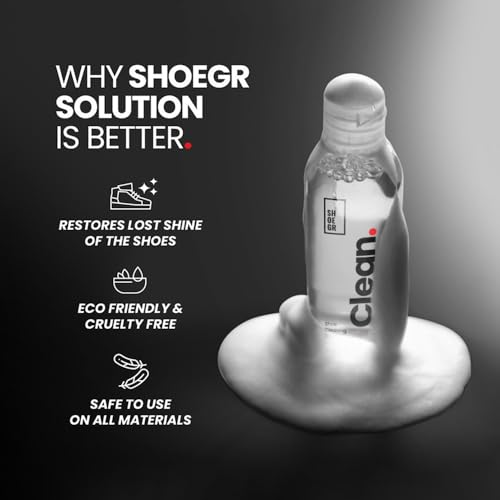 SHOEGR Ultimate Shoe Cleaning Kit | Suitable for Sneaker, Nubuck, Canvas, Knit, Trainers, Multi-Material & Suede | Sneaker Cleaning kit-Cleaning Solution, Brushes & Microfiber Towel | Shoe Cleaner