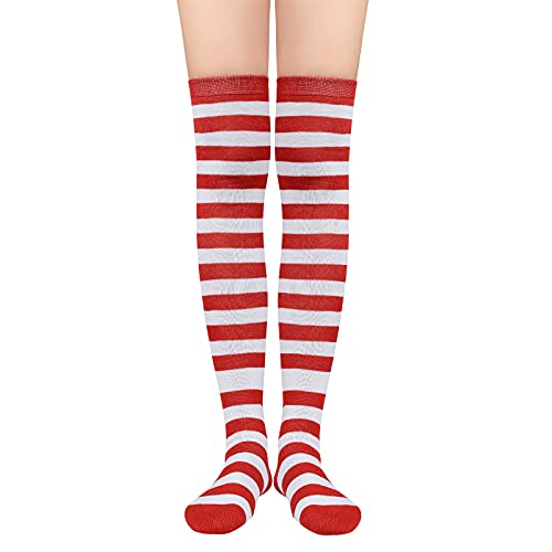 Image of American Trends Womens Rainbow Socks Striped Knee High Socks Thigh High Stockings Casual Tube Socks Costume Leg Warmers