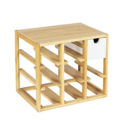 Soporte para botellas Wenko Finja de bambú 33,5x29x24 cm miniatura 1
