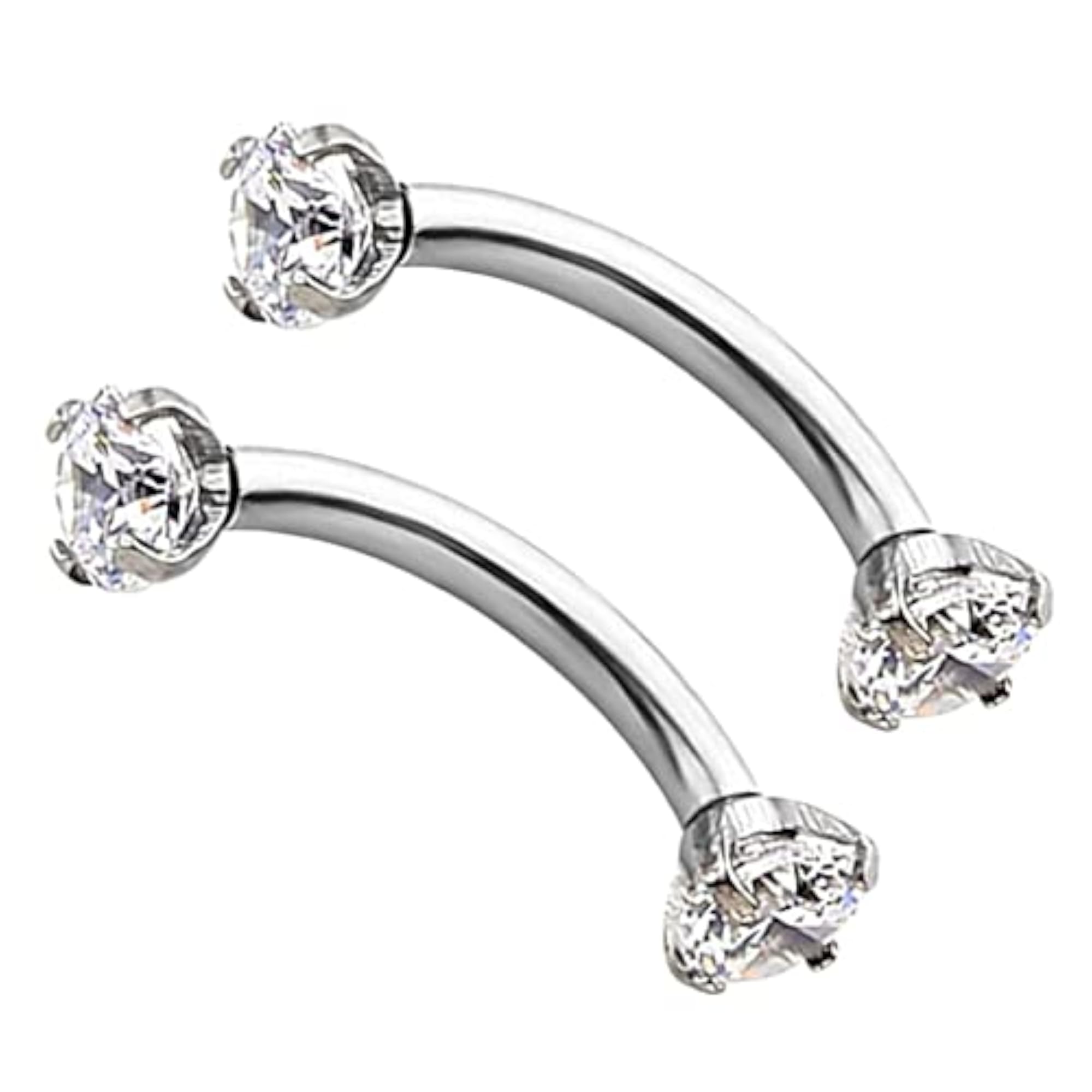 Stainless Steel Zircon Curved Barbell Eyebrow Piercing Jewellery