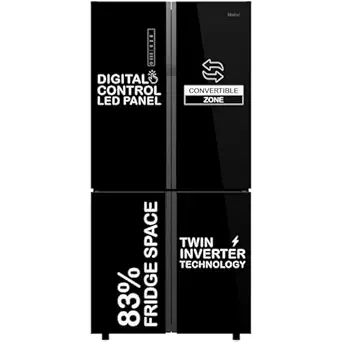 Haier 712 L Inverter Frost-Free Side-by-Side Refrigerator with Twin Inverter Technology (HRB-738BG, Black Glass)