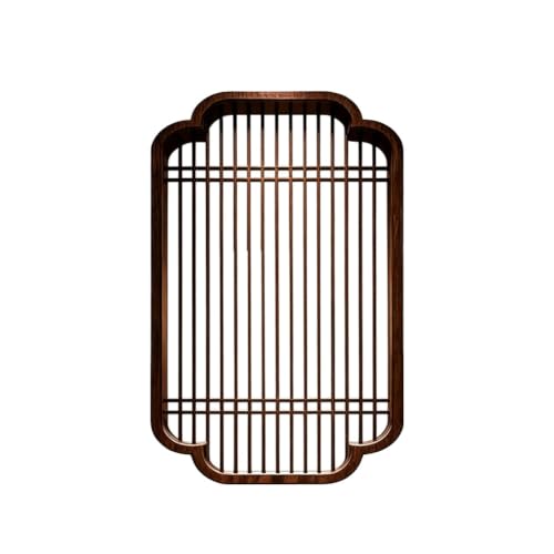 Decoración de pared de madera maciza: marco de ventana retro con celosía de 70x40x13cm 2