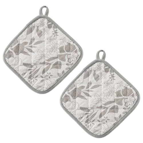 BCHKO Set da 2 Presine Grandi in Cotone (17 cm) (Grigio)