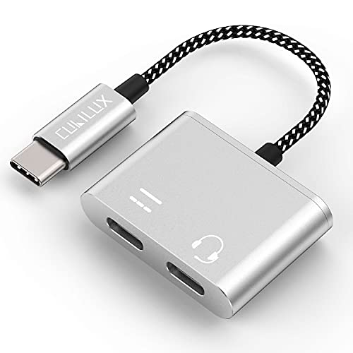 Cubilux USB C to Dual USB C Splitter for Audio/Charging/Data Syncing, Double Type C Headphone Charger Compatible with iPhone 15 pro iPad 10 iPad Pro/Air 5 4/Mini 6
