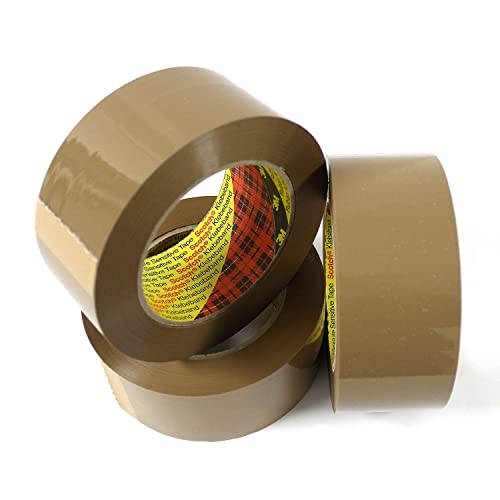 36 Rolls of 3M 48mm Brown Buff Adhesive Tape Hot Melt x 66M