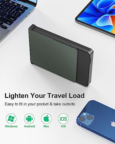 Rovinda Foldable Bluetooth Keyboard, Portable Wireless Folding Keyboard (Bt5.1 X 3), Pocket-Sized & Ultra-Slim, Usb-C Rechargeable For Ios, Android, Windows Mac Os Laptop Tablet Smartphone, Green #TOP7