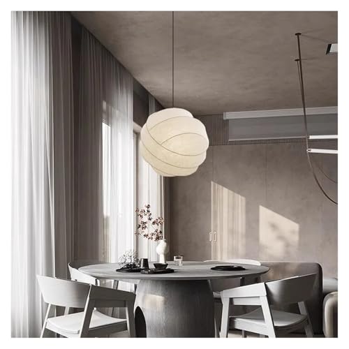 Suspension boule en soie blanche de 30cm pour créer une ambiance zen dans votre chambre à coucher