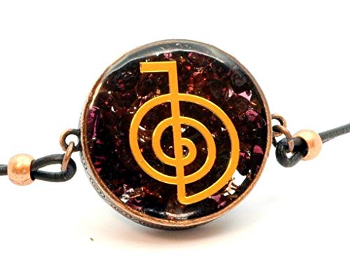 ZZYBIA Reiki Cho Ku Rei Orgone Pendant with Garnet