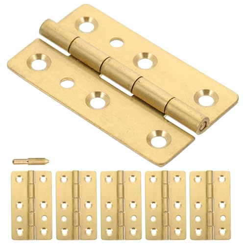 minkissy 6pcs Small Copper Piano Hinges 45x27mm Continuous Box Hinges for Jewelry Boxes Cabinet Doors Crafts, Heavy Duty Without Screws, Industrial Hardware