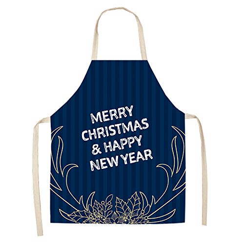 No/Brand Christmas Decoration Sleeveless Apron Cotton Linen Kitchen Aprons Women Home Cooking Baking Waist Bib Pinafore 5365cm CM1005 (2WQ-WQL0128-4)