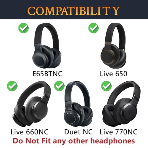 SOULWIT Cooling Gel Replacement Ear Pads for JBL E65BTNC/Live 650BTNC/Live 770NC/Live 660NC/Duet NC Over-Ear Headphones, Earpads Cushions with Noise Isolation Foam - Burgundy by SOULWIT - Used condition - Image 2