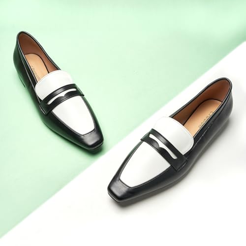 Image of C.Paravano Loafer Women Penny Loafers Flat Shoes for Women Slip On Shoes Crocodile-Embossed