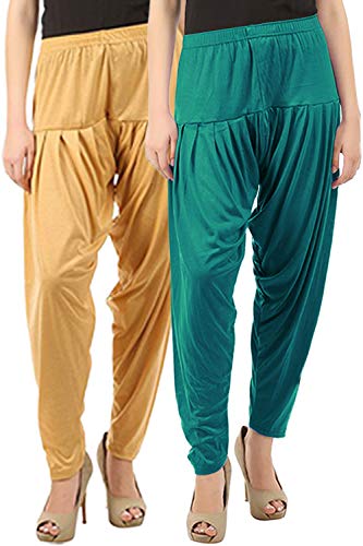 Image of Buy That Trendz Womens Patiala Pants Combo Pack of 2 Viscose Dhoti Patiyala Salwar Harem Bottoms Pants