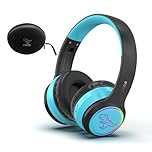 IFECCO Kids Wireless Headphones with Microphone,Children Boys Bluetooth Headphones with Case,LED Lights Dinosaur Kids Headphones for iPad/Children's Tablet/Smartphone/School