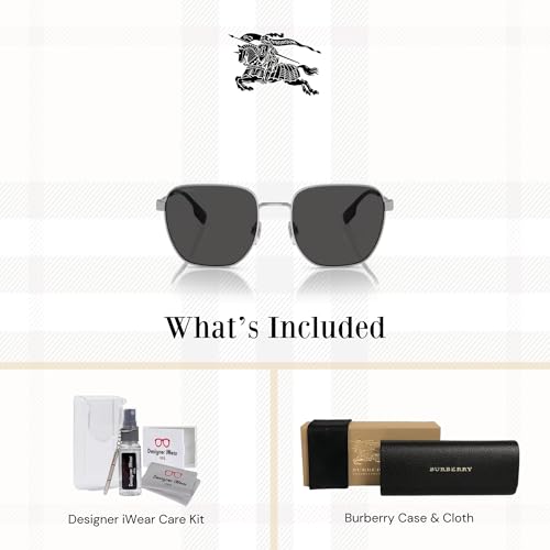 BURBERRY DREW BE3142 Square Sunglasses for Men +BUNDLE with ACCESSORY EYEWEAR KIT2