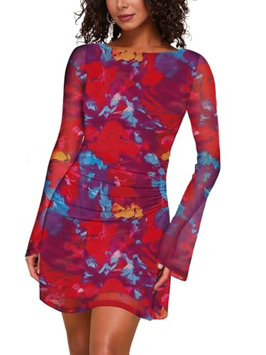 Robe de soirée longue imprimé floral pour briller en club