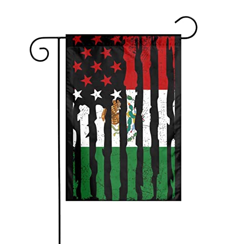 Mexican American Pride Flag Garden Flag Double Sided National Flags Decoration Yard Flag Outdoor Party Decoration Banner 12x18 Inch